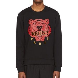 Kenzo Black Sweatshirt with Red Tiger Design